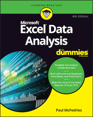 Front cover of the book Excel Data Analysis for Dummies
