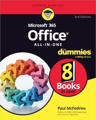 Front cover of the book Microsoft 365 Office All-in-One For Dummies, 3rd Edition.
