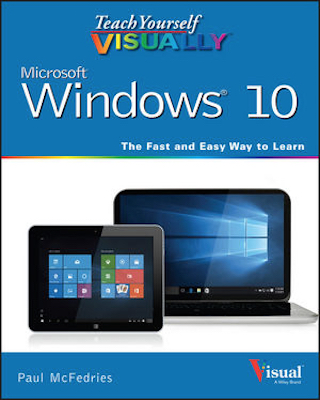 Front cover of the book Teach Yourself VISUALLY Microsoft Windows 10
